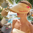 Personalized Straw Visor Embroidered Beach Hat with Name Sun Hats for Women Summer Ponytail Beach Visor Gifts for Women Mom Bridesmaids Gifts for Bachelorette Party Wedding Birthday