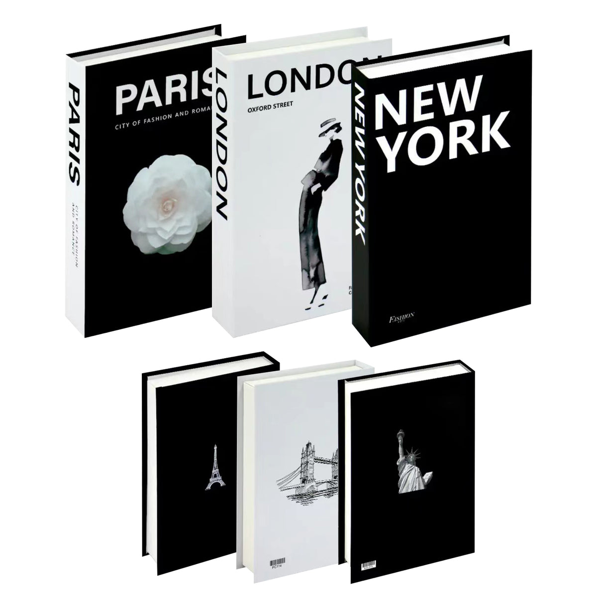 Modern Decorative Books Set, Foldable Faux Books for Display