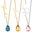 Personalized Birthstone Name Necklace, Custom Name Necklace, Initial Necklaces for Women