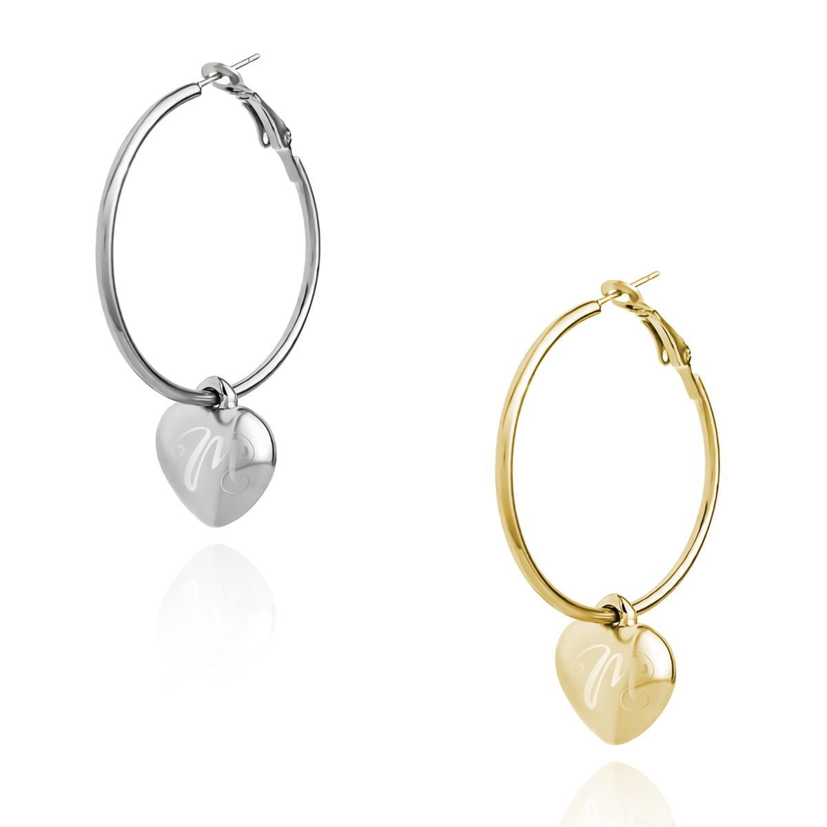 Personalized Heart Hoop Earrings