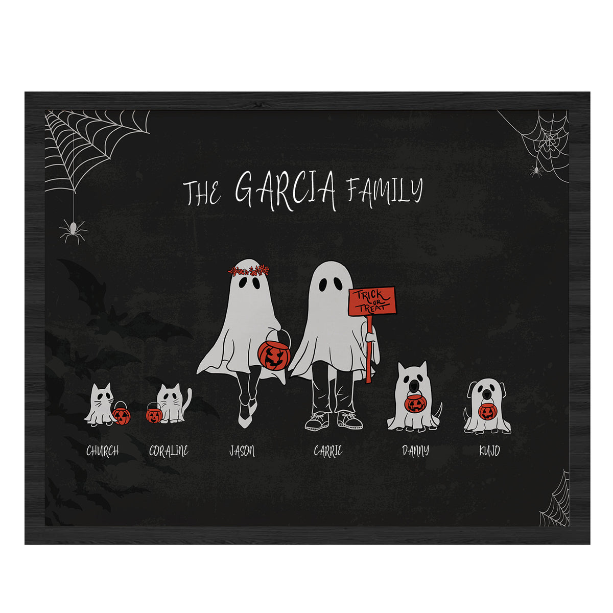 Personalized Halloween Sign, Custom Halloween Family Sign