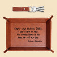 Personalized Leather Storage Tray for Dad New Dad Gift PU Leather Valet Tray Unique Dad Birthday Gifts from Daughter Son Men Gifts for Father