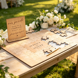 Personalized Wedding Puzzle Guest Book Alternative Custom Couple's Names & Date Wooden Puzzle Guestbook Ideas Guest Book Wedding Reception Sign in Book for Wedding Birthday Anniversary