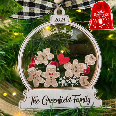Personalized Gingerbread Family Xmas Ornament