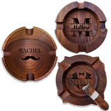 Personalized Walnut Cigar Ashtray for Men