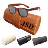 Personalized Wood Grain Sunglasses with Leather Box