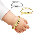Personalized 18K Gold Plated Baby Name Bracelet Baby Id Protection Bracelet Adjustable Length Bracelet Baptism for Baby Birthstone Bracelets Gifts for Newborns Children New Parents