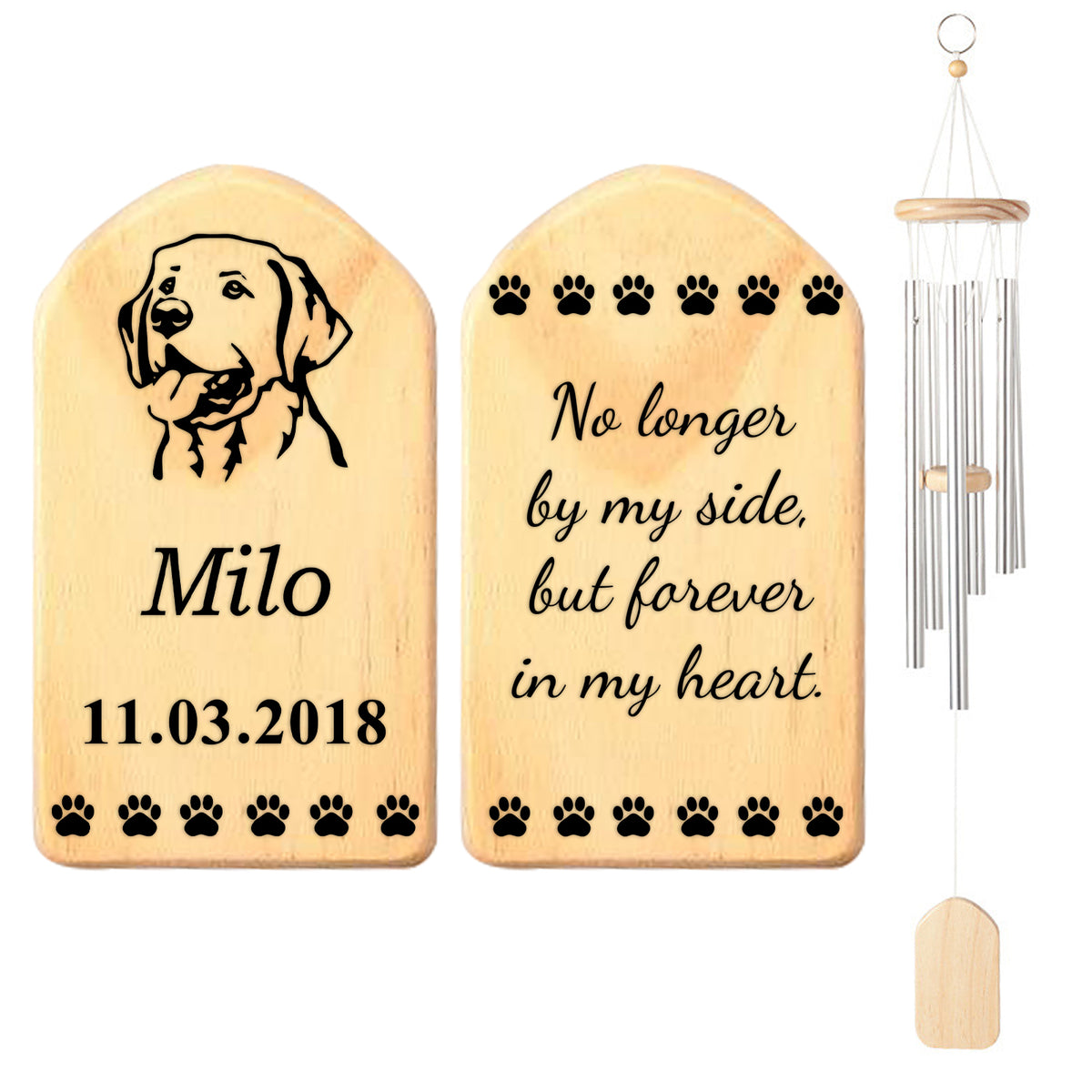 Personalized Dog Memorial Wind Chimes