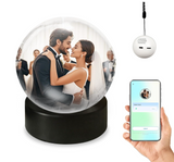 Memory Sphere Lamp Crystal Ball Video Player 2.8" Memory Orbs Ornament 4GB Uploadable Videos & Photos Personalized Unique Desk Night for Couples Friends Birthday Christmas (White Memory Orb WIFI)