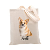 Personalized Pet Tote Bag, Customized Tote Bag, Personalized Zippered Bag for Women