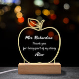 Personalized Acrylic Night Lamp, Apple Shape Teacher Gifts