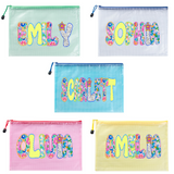 Personalized Beach Bag with Artistic Name Custom Pool Bag for Women Waterproof Beach Bag with Zipper Wet Dry Mesh Design Beach Pouch For Pool Beach Vacation Birthday Summer Party Travel