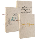 Personalised Linen Wedding Guest Book