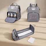 Personalized 3 in 1 Diaper Bag Backpack with Changing Station