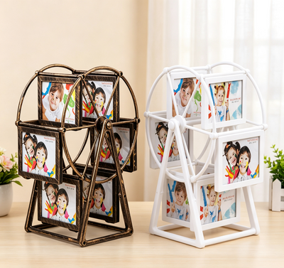 Personalized Rotatable Windmill Ferris Wheel Picture Frames Vintage Photo Frame Holds Multiple Snaps Desk Table Top Photo Frames for Home Décor Christmas Birthday Gifts