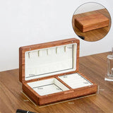 Personalized Wooden Jewelry Box, Travel Jewelry Case, Large Storage, Ring Compartments, Built in Necklace Hooks