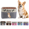 Personalized Dog Toy Basket, Custom Dog Toy Box with Pet's Name & Photo