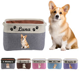Personalized Dog Toy Basket, Custom Dog Toy Box with Pet's Name & Photo