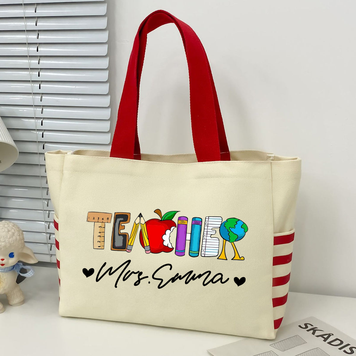 Personalized Teacher Tote Bag