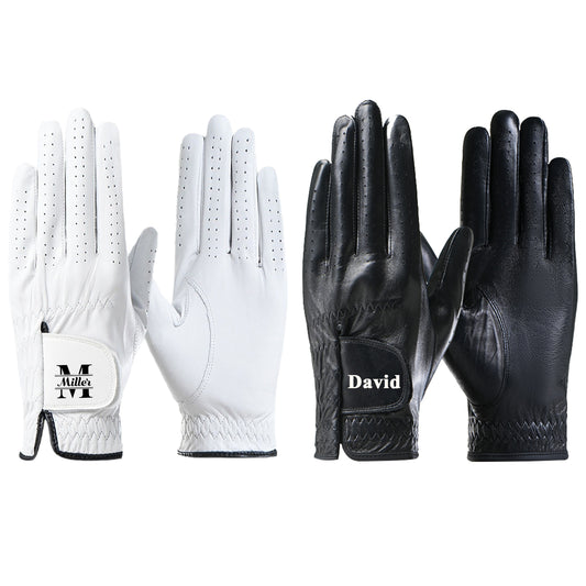 Personalized Golf Gloves Custom Leather Golf Gloves with Name Left Hand Glove for the Right Handed Golfer for Golf Tours and Daily Use Gifts for Golfer Dad Husband Boyfriend Golf Coach Unisex