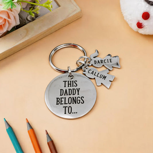 Daddy Keyring Fathers day gift This Daddy Belongs to Family Tree Gift World's Greatest Dad Grandad Keychain Papa Gift New Grandparent