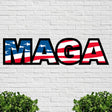 MAGA Design, Trump Signs for Yard, Metal Sign with USA Flag and Stars