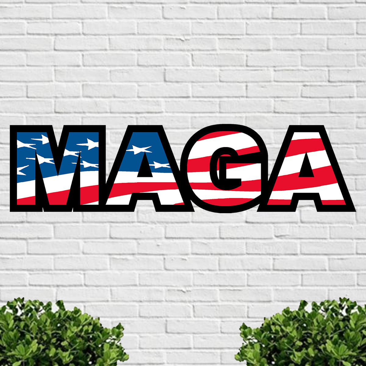 MAGA Design, Trump Signs for Yard, Metal Sign with USA Flag and Stars
