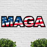 MAGA Design, Trump Signs for Yard, Metal Sign with USA Flag and Stars
