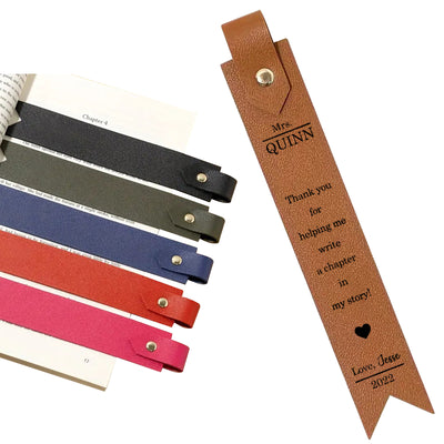 Personalized Leather Bookmark for Teacher