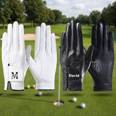 Personalized Golf Gloves Custom Leather Golf Gloves with Name Left Hand Glove for the Right Handed Golfer for Golf Tours and Daily Use Gifts for Golfer Dad Husband Boyfriend Golf Coach Unisex