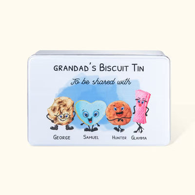 Personalized Food Grade Metal Biscuit Tin with Name and Text Birthday Gift Christmas Gift for Family