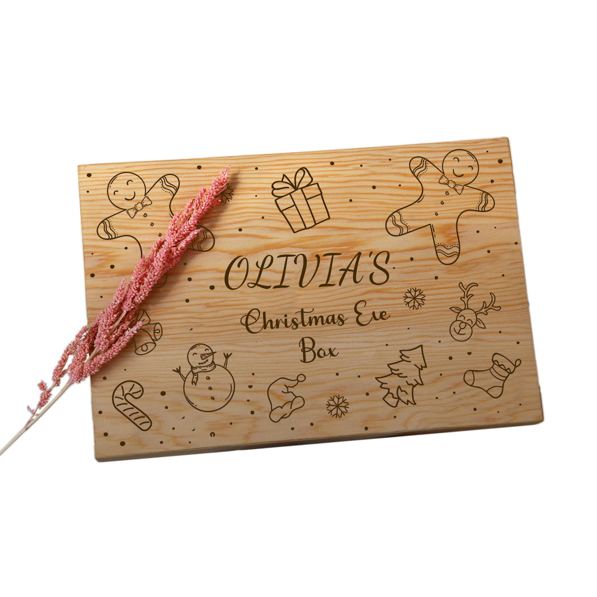 Personalized Christmas Eve Gift Box - Wooden Box with Name