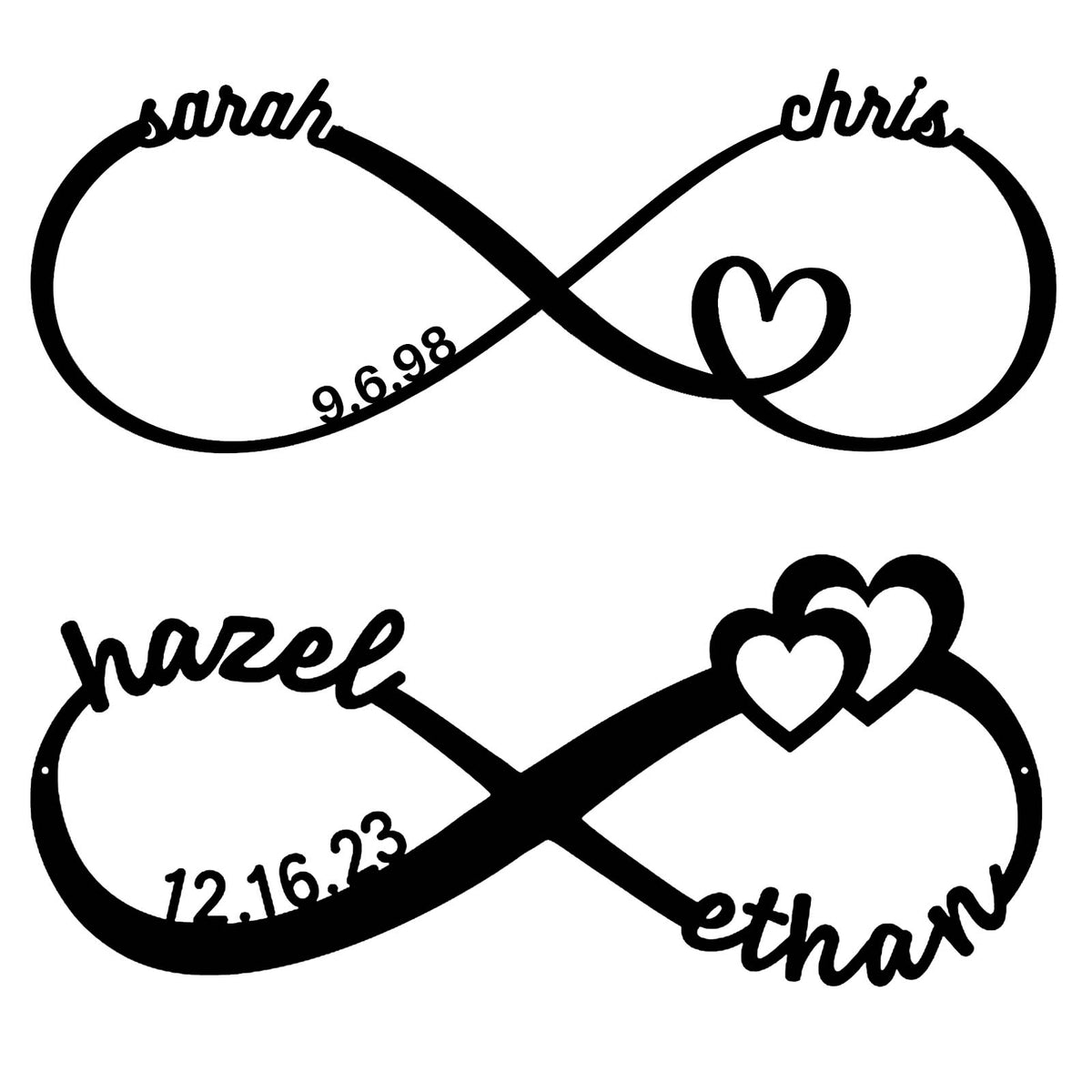 Personalized Infinity Symbol, Metal Love Sign, Metal Wall Art Decor