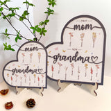 Personalized Birthday Flower Ornaments, Customized Name Heart-Shaped Decoration