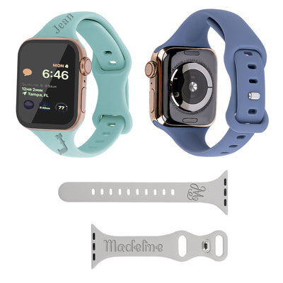Personalized Engraved Silicone iWatch Band