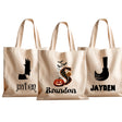 Personalized Halloween Tote Bag with Name, Custom Printed Name Halloween Basket