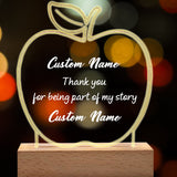 Personalized Acrylic Night Lamp, Apple Shape Teacher Gifts