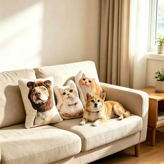 Custom Pet Pillow with Photo Double-Side Printing Pillow 3D Printing Shaped Pillow Stuffed Plush Toy Pillow Back to School Gift Pet Lover Gift Pet Memorial Gift Birthday Gift Bedding Pillow