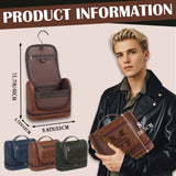 Personalized Hanging Travel Toiletry Bag PU Leather Waterproof Shaving Bag for Men and Women for Accessories Shampoo Full-size Container Toiletries for Groomsmen Husband