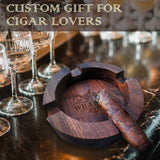Personalized Walnut Cigar Ashtray for Men