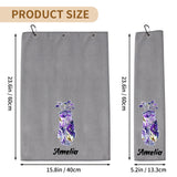 Personalised Golf Towels for Women, 24"*16" Tri-fold Waffle Pattern Golf Towel, Custom Gift for Women Wife Mom Girlfriend