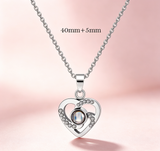 Personalized Picture Projection Necklace for Women - Custom Photo Love Heart Pendant - Customized Portrait Jewelry - Birthday Anniversary Memorial Gifts for Her