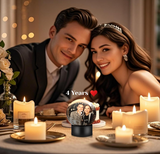 Memory Sphere Lamp Crystal Ball Video Player 2.8" Memory Orbs Ornament 4GB Uploadable Videos & Photos Personalized Unique Desk Night for Couples Friends Birthday Christmas (White Memory Orb WIFI)