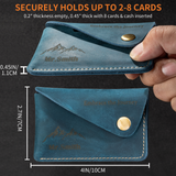 Personalised Leather Card Holder, Custom Slim Compact Wallet