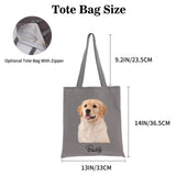 Personalized Pet Tote Bag, Customized Tote Bag, Personalized Zippered Bag for Women