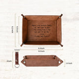 Personalized Leather Storage Tray for Dad New Dad Gift PU Leather Valet Tray Unique Dad Birthday Gifts from Daughter Son Men Gifts for Father