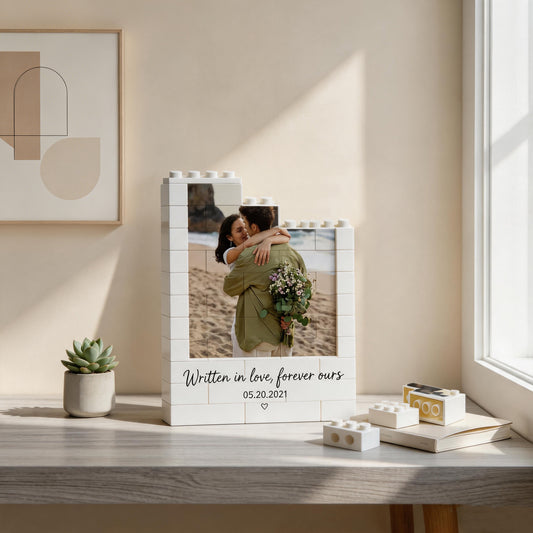 Personalised Anniversary Photo Gift Romantic Keepsake Custom Building Block Keepsake Birthday Gift For Couple Wedding Anniversary
