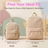 Personalized Name Toddler Backpack Custom Embroidered Kids Backpack Corduroy Small Mini School Bag for Preschool Kindergarten Birthday Back to School GiftS for Girls Boys 4-15 Years