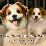 Custom Pet Pillow with Photo Double-Side Printing Pillow 3D Printing Shaped Pillow Stuffed Plush Toy Pillow Back to School Gift Pet Lover Gift Pet Memorial Gift Birthday Gift Bedding Pillow