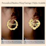 Personalized Bamboo Earrings for Women , Jewelry Gift for Women